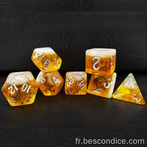 SET DE DICES DE BEAUX BESCON, nouveauté 7pcs Beerdice Polyédral D&D DND Dice Set de 7pcs, Dungeons et Dragons Dice